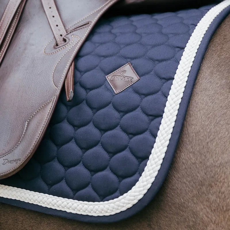 Kentucky Dressage Saddlepad with Plaited Cord Full - Navy-3