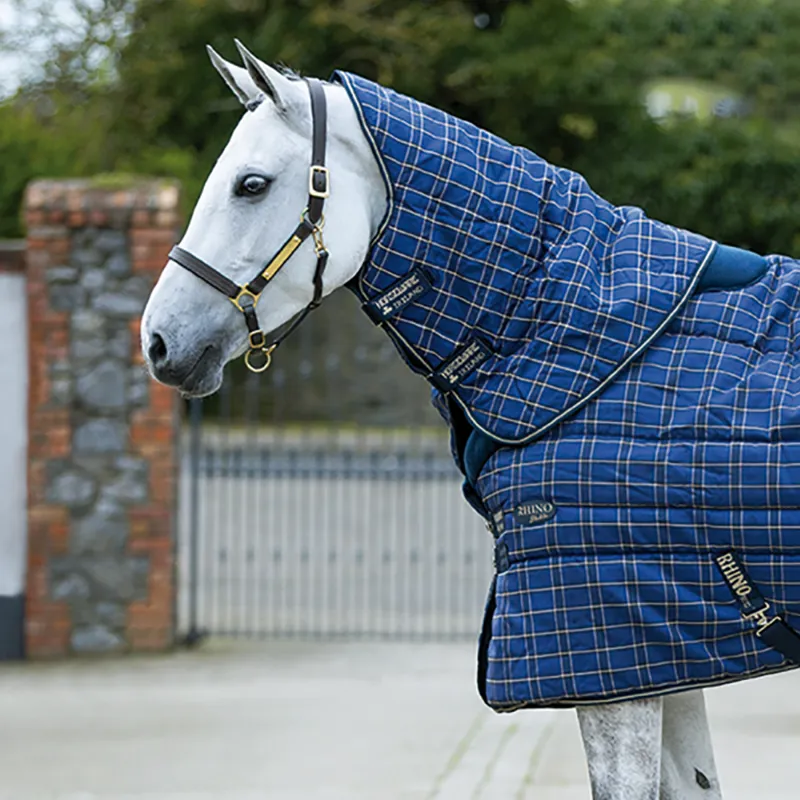 Horseware Rhino Stable Hood 150g - Navy Check