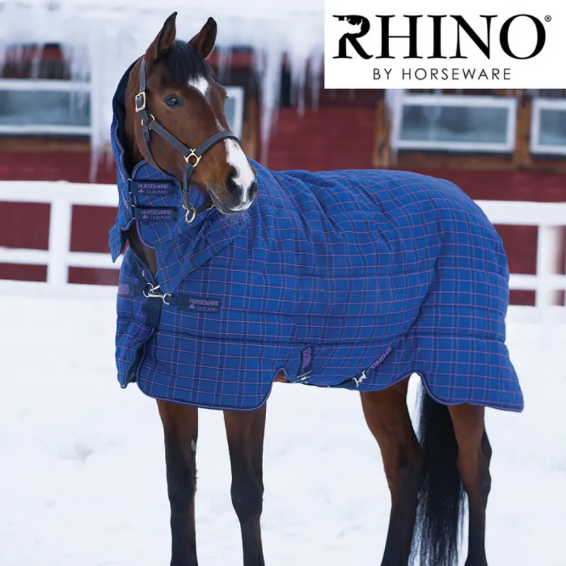 Horseware Rhino All In One Heavyweight Stable Rug - Navy/Light Purple