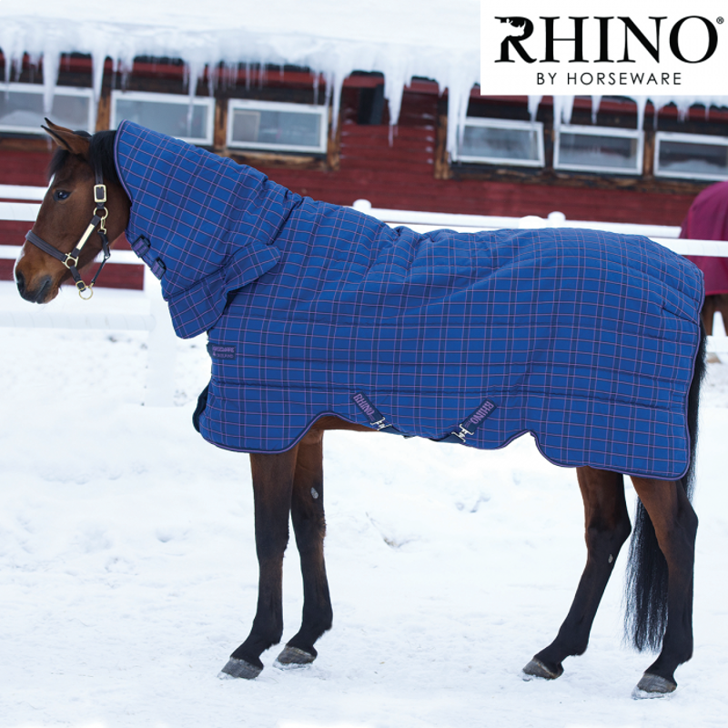 Horseware Rhino All In One Heavyweight Stable Rug - Navy/Light Purple-1