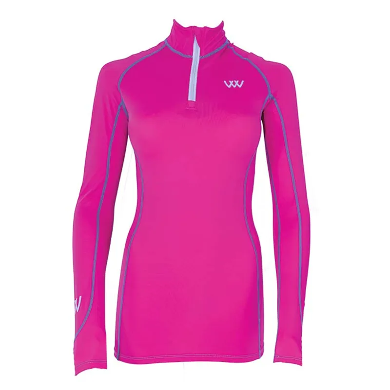 Woof Wear Ladies Performance Riding Shirt/ Baslayer - Berry