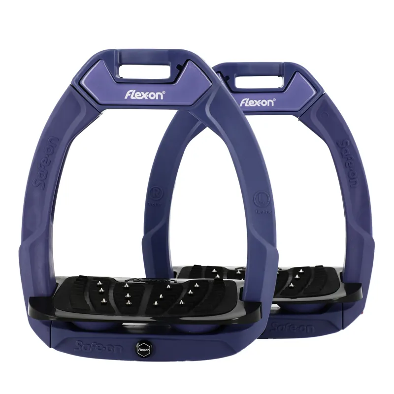 Flex-On Safe-On Stirrups - Inclined Ultra Grip - Corsican Blue