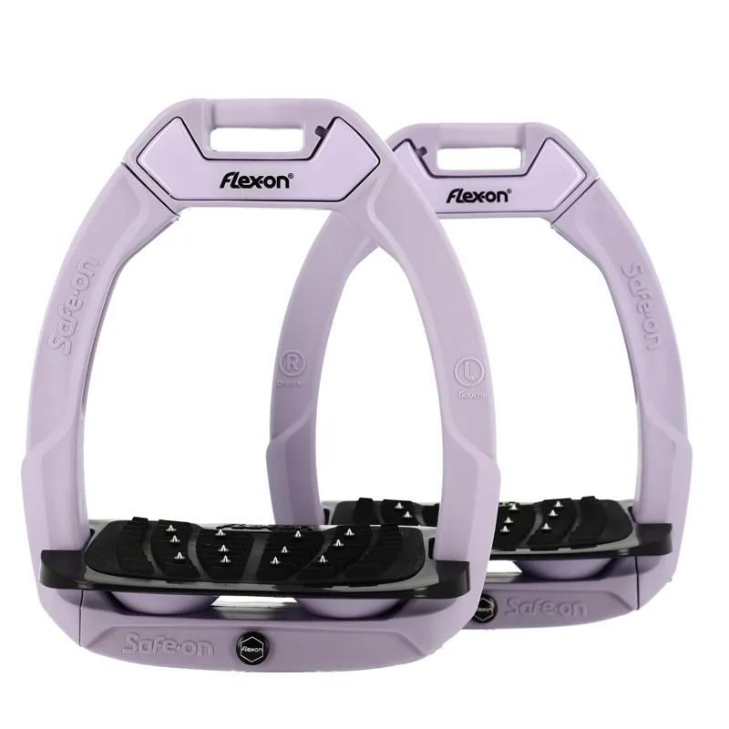 Flex-On Safe-On Stirrups - Inclined Ultra Grip - Lavender