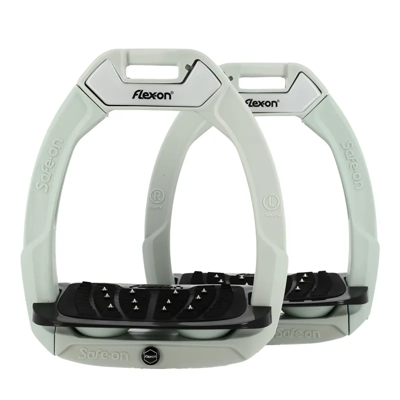 Flex-On Safe-On Stirrups - Inclined Ultra Grip - Surf Spray