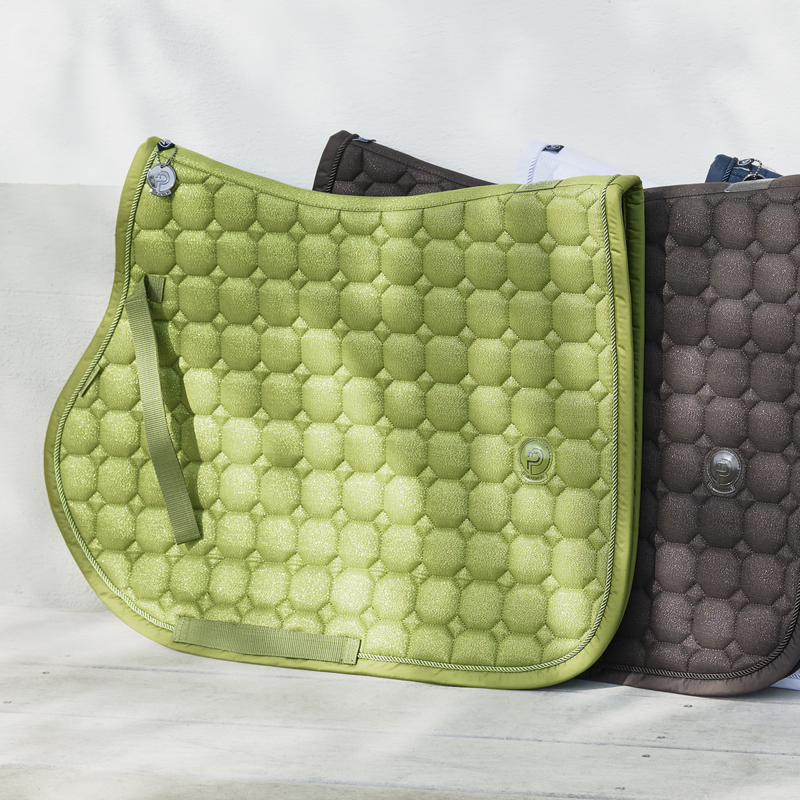 Eskadron Cotton Glitter Saddlecloth Platinum AW24 - Moss Green - Full GP/Jump-1