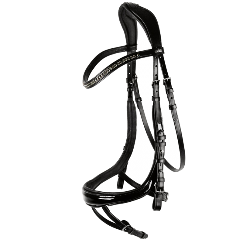 Schockemohle Equitus Beta Bridle  - Black/Patent/Silver-1