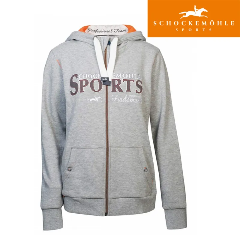 Schockemohle Coby Ladies Sweat Jacket - Grey/Orange