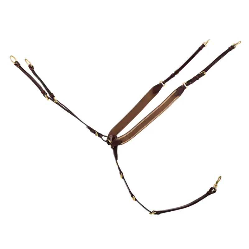 Schockemohle Pro Jump Plus Breastplate - Antique Brown/Gold