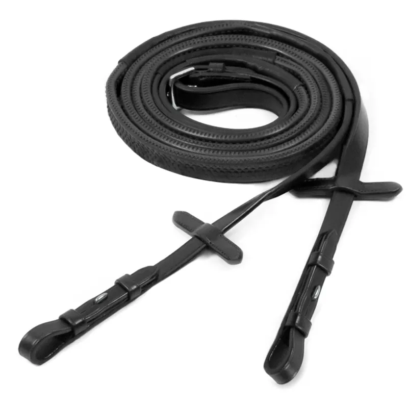 Schockemohle Rubber Reins - Black/Silver
