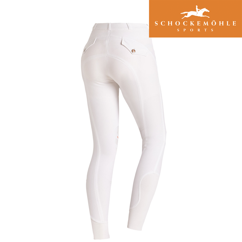 Schockemohle Jumper Libra Grip Knee Patch Ladies Breeches - White-1