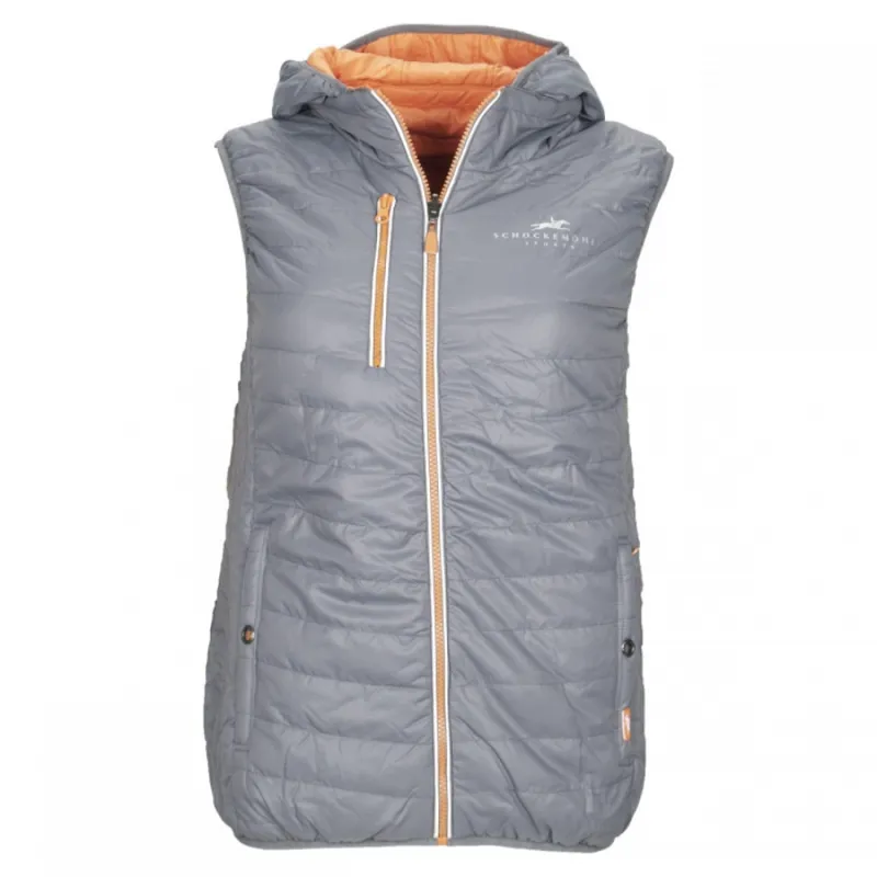 Schockemohle Avery Ladies Reversible Gilet - Grey/Orange