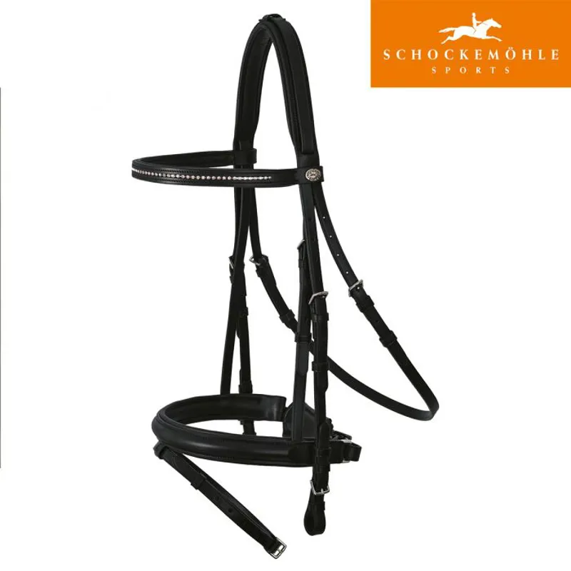 Schockemohle Stockholm-S Flash Bridle - Black/Gold