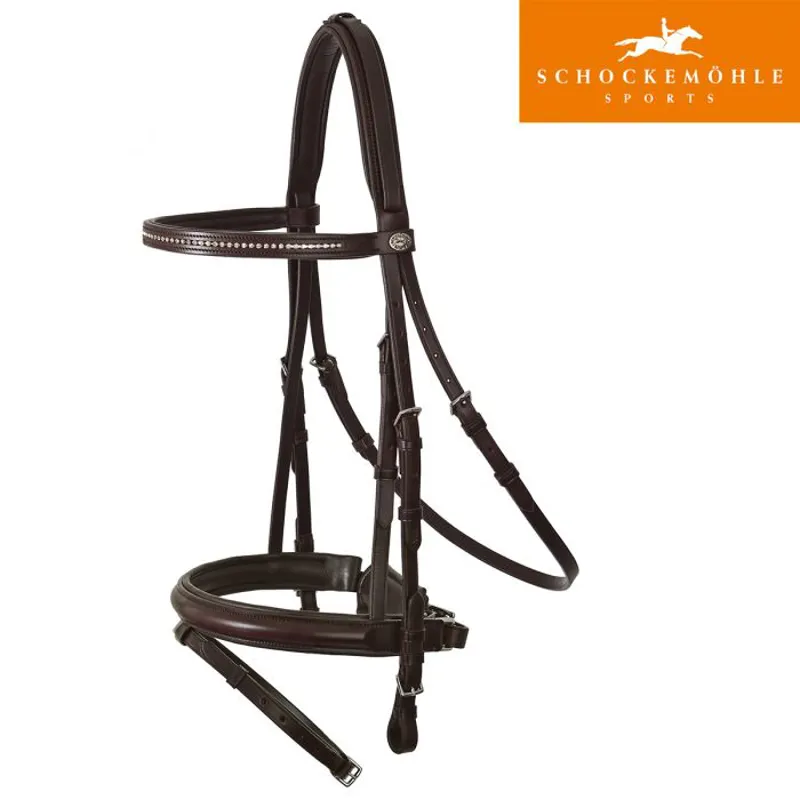 Schockemohle Stockholm-S Flash Bridle - Havana/Gold