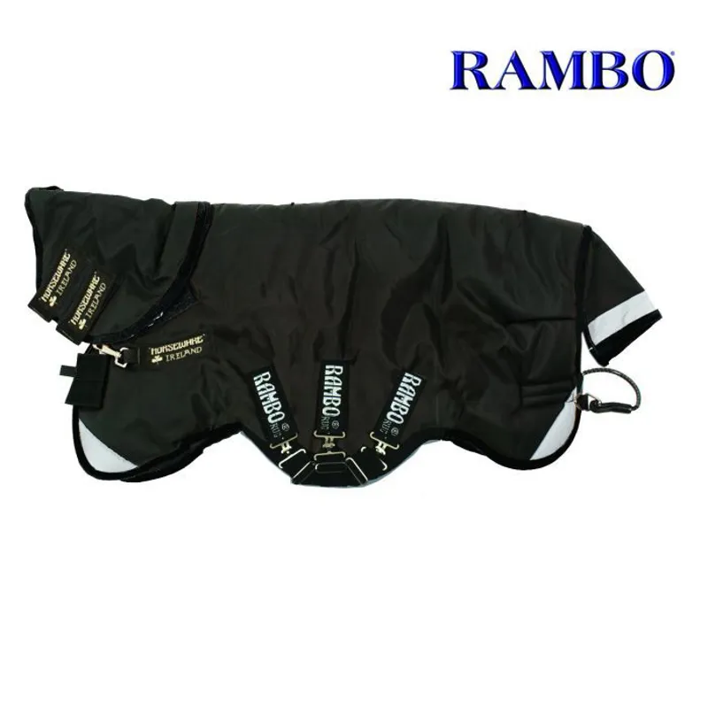 Horseware Rambo Supreme Mediumweight Turnout Rug with Vari-Layer 250g - Black/Silver-3