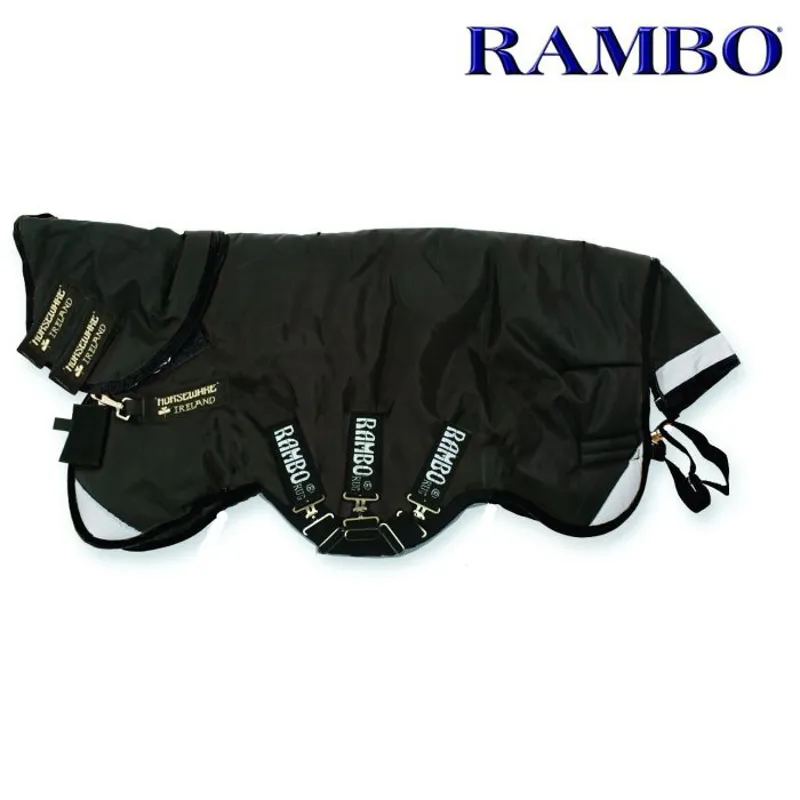 Horseware Rambo Supreme Turnout Mediumweight Turnout Rug 200g - Black/Black-1