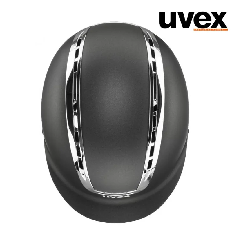 UVEX Suxxeed Chrome Riding Hat - Black Mat Silver-1