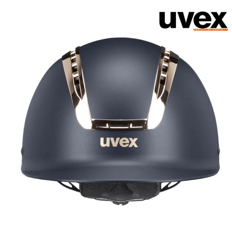 UVEX Suxxeed Chrome Riding Hat - Navy Mat Coral-2