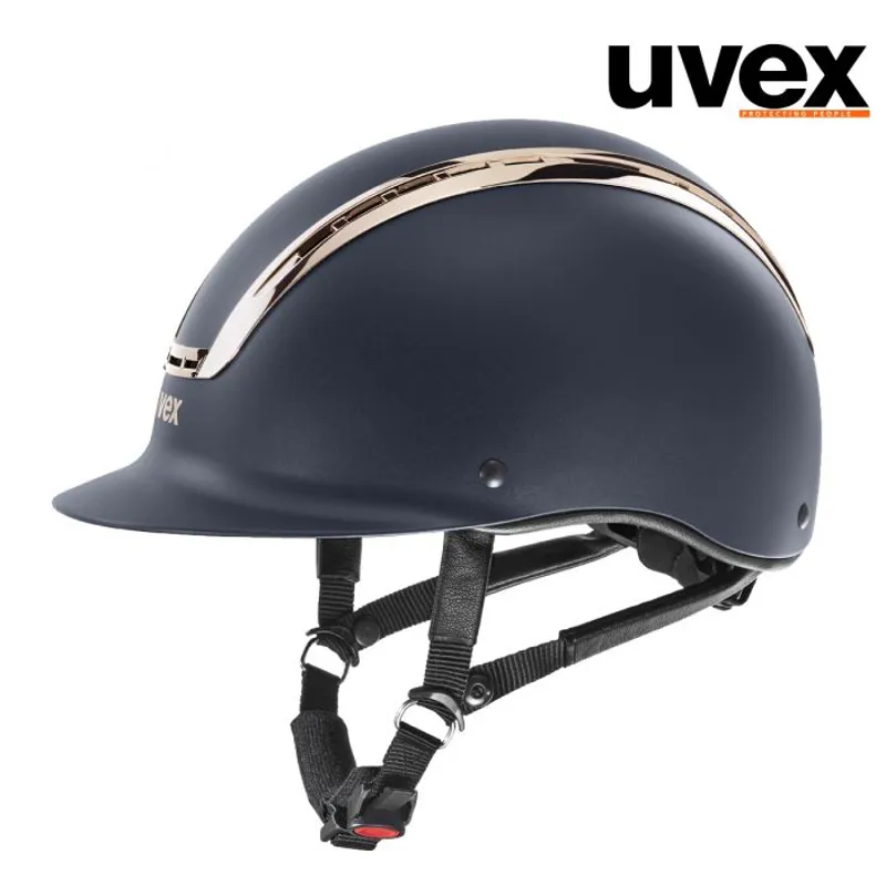 UVEX Suxxeed Chrome Riding Hat - Navy Mat Coral-3