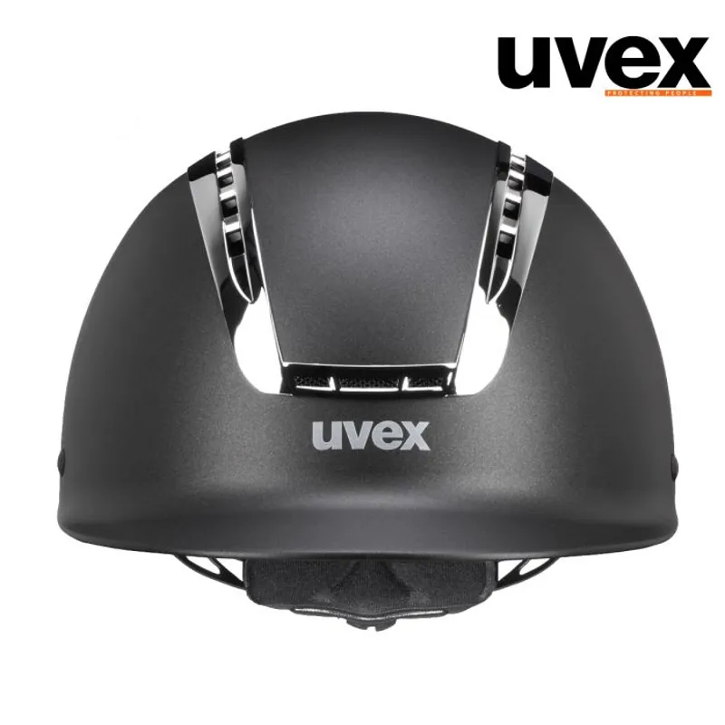 UVEX Suxxeed Chrome Riding Hat - Black Mat Silver-2