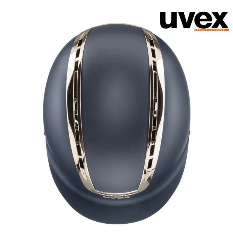 UVEX Suxxeed Chrome Riding Hat - Navy Mat Coral-1