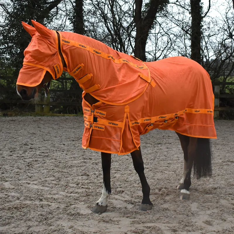 John Whitaker Swot Full Coverage Mesh Fly Rug And Mask - Orange