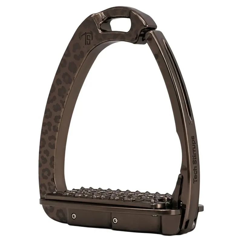 Tech Venice Children's Sloped Evo Safety Stirrups - Brown Leopard