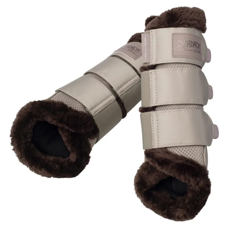 Eskadron Mesh Faux Fur Tendon Boots Platinum  - Greige
