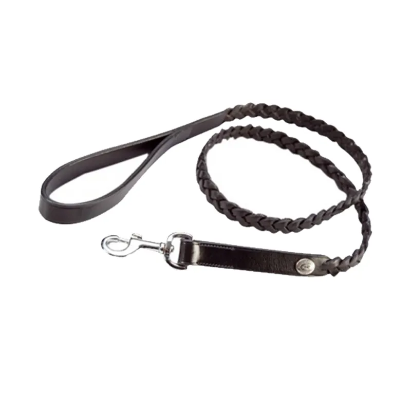 Schockemohle Timmy Plaited Dog Lead - Black/Silver