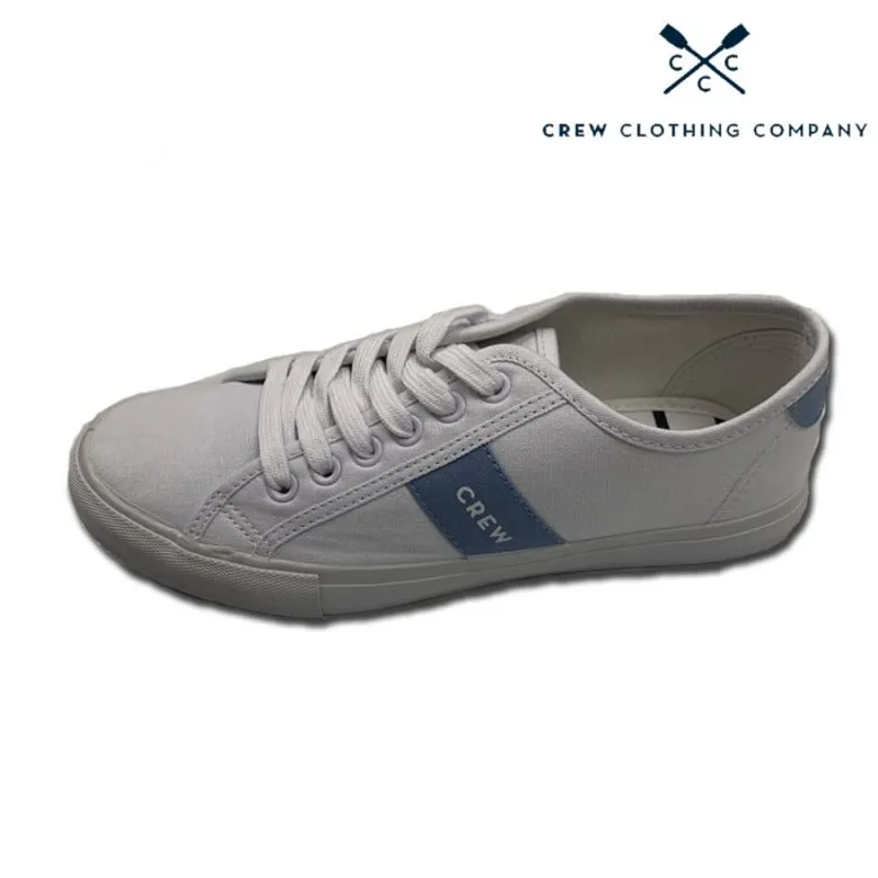 Crew  Clothing Ladies Canvas Trainer - White/Blue-1