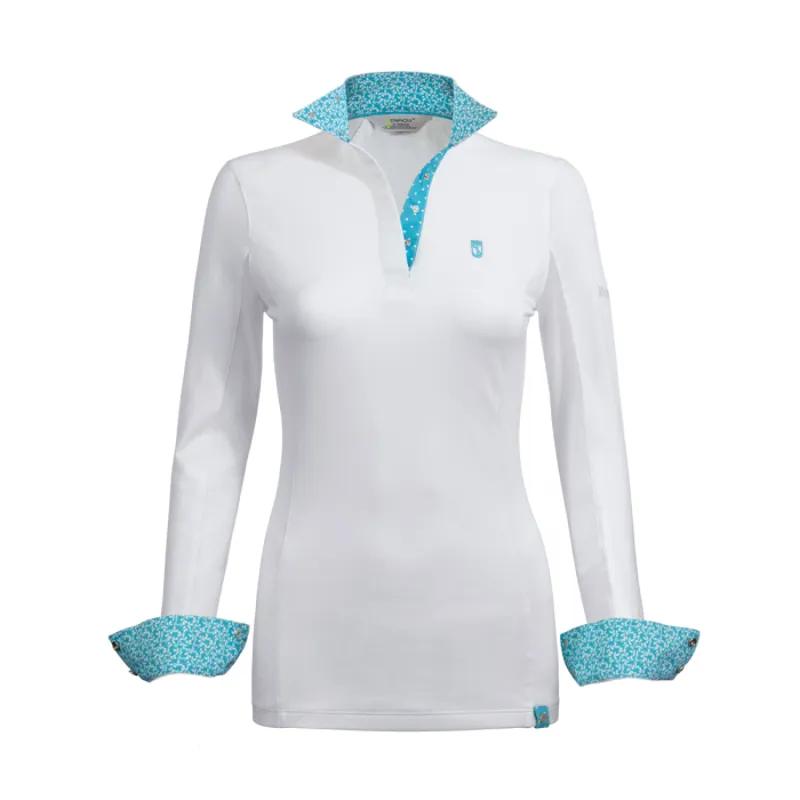 Tredstep Symphony Paris LS Competition Shirt - White/Aqua