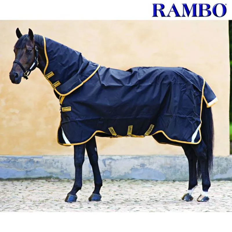 Horseware Rambo Supreme Lightweight Turnout Rug - Black/Gold-1