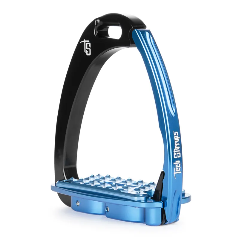 Tech Venice Sloped M Medium Safety Stirrups - Black/Blue
