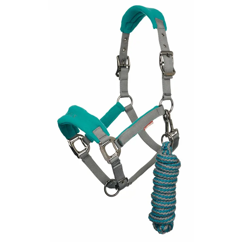 LeMieux Vogue Fleece Headcollar and Leadrope - Peacock/Grey
