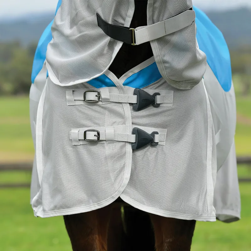 WeatherBeeta ComFiTec Dual Shield Detach-A-Neck Fly Rug - Blue/Grey-4