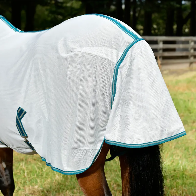 WeatherBeeta ComFiTec Zephyr Plus Mesh Combo Neck Fly Rug - Silver/Teal Green/Stone-9
