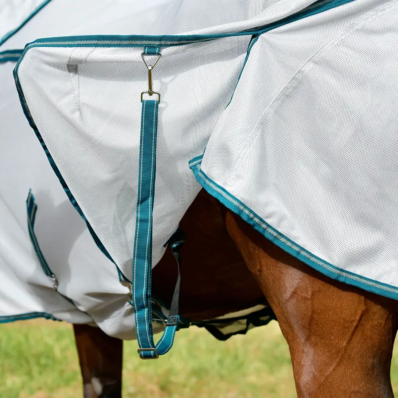 WeatherBeeta ComFiTec Zephyr Plus Mesh Combo Neck Fly Rug - Silver/Teal Green/Stone-8