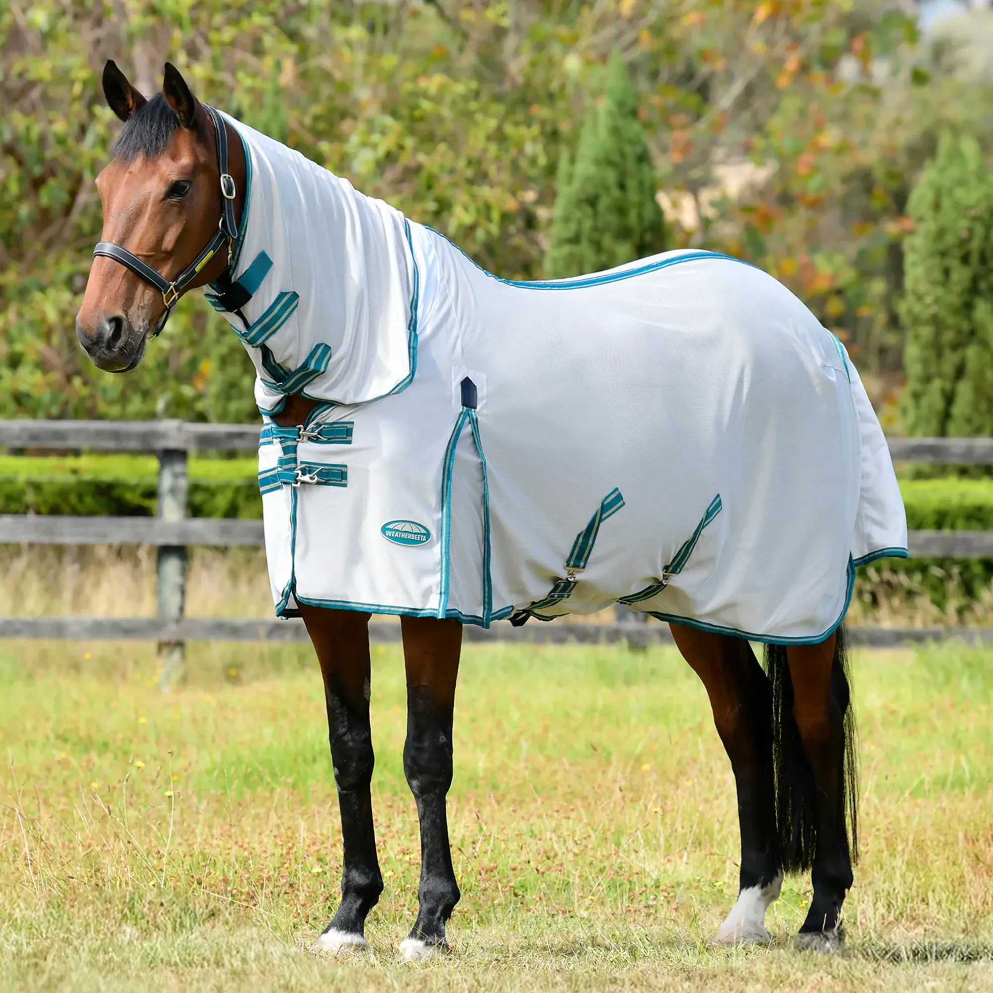 Fly Rug Weatherbeeta WeatherBeeta ComFiTec Zephyr Plus Mesh Combo Neck Fly Rug - Silve