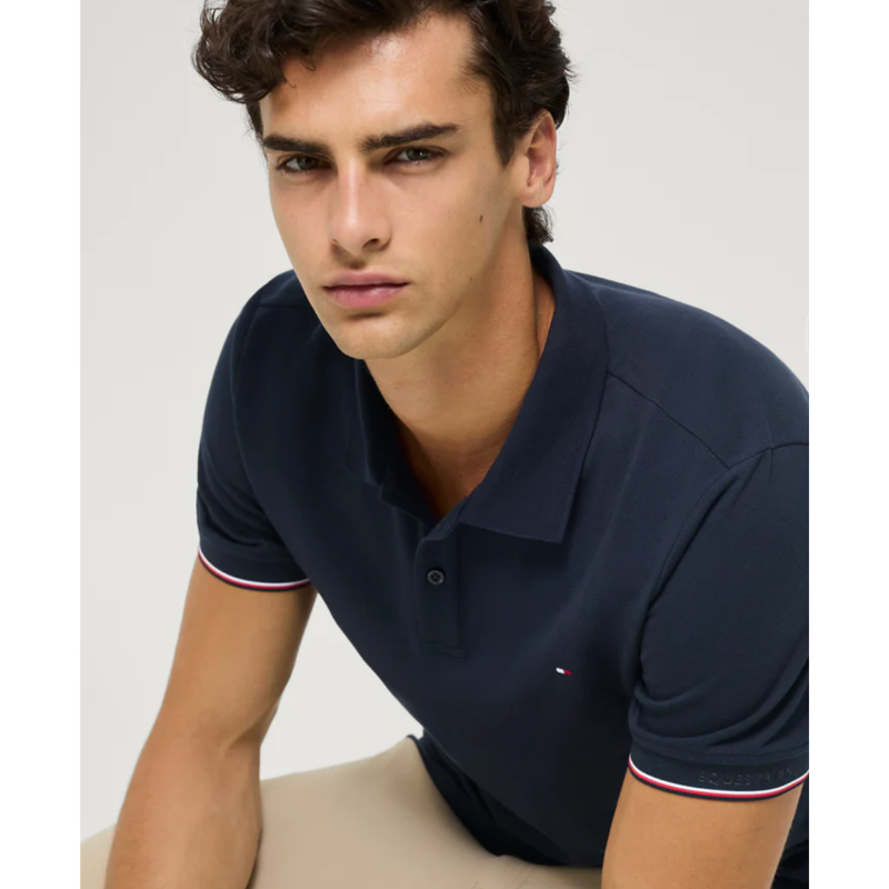 Tommy Hilfiger Men's Davis Pique Polo Shirt - Desert Sky-1