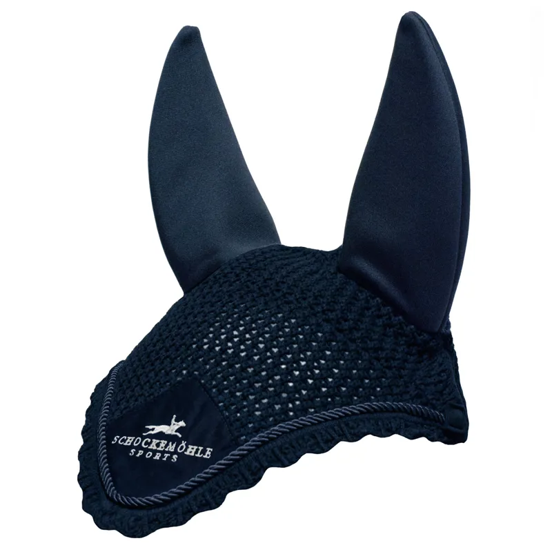 Schockemohle Silent Fly Veil With Logo - Navy