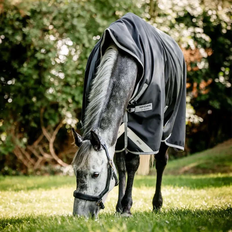 Horseware Amigo Bravo 12 Wug Light 0g Turnout Rug - Black/Titanium Grey Silver-1