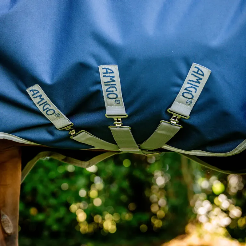 Horseware Amigo Bravo 12 Wug Heavy 400g Turnout Rug - Navy/Titanium Grey Silver-5