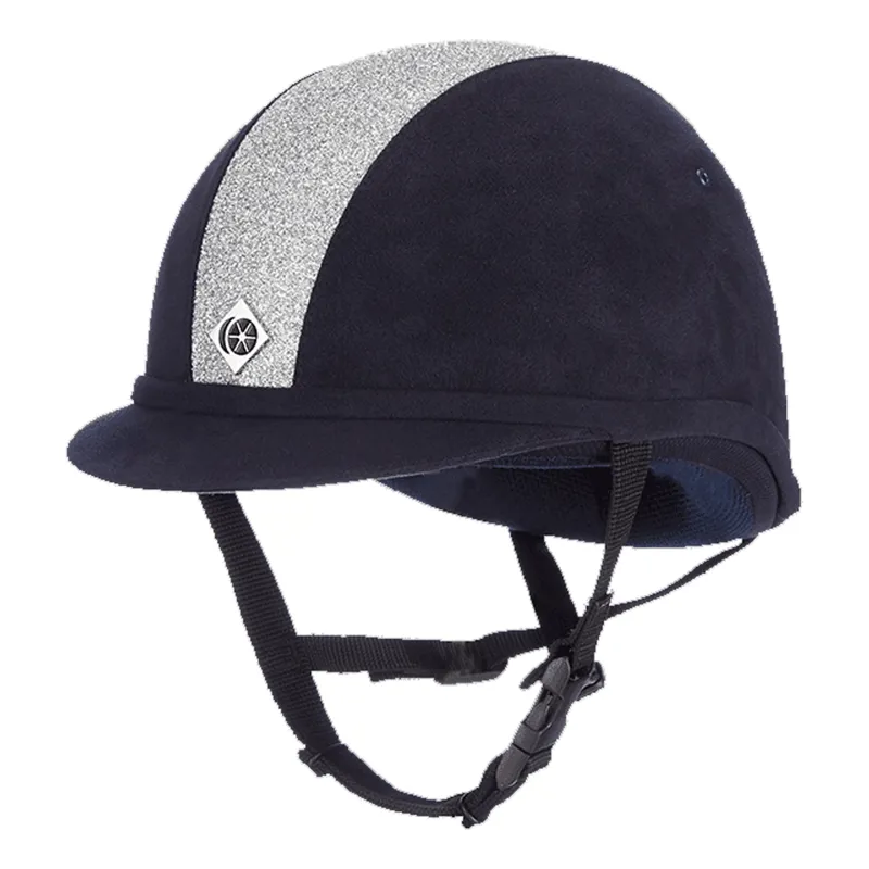 Charles Owen Sparkly YR8 Riding Hat - Navy/Silver