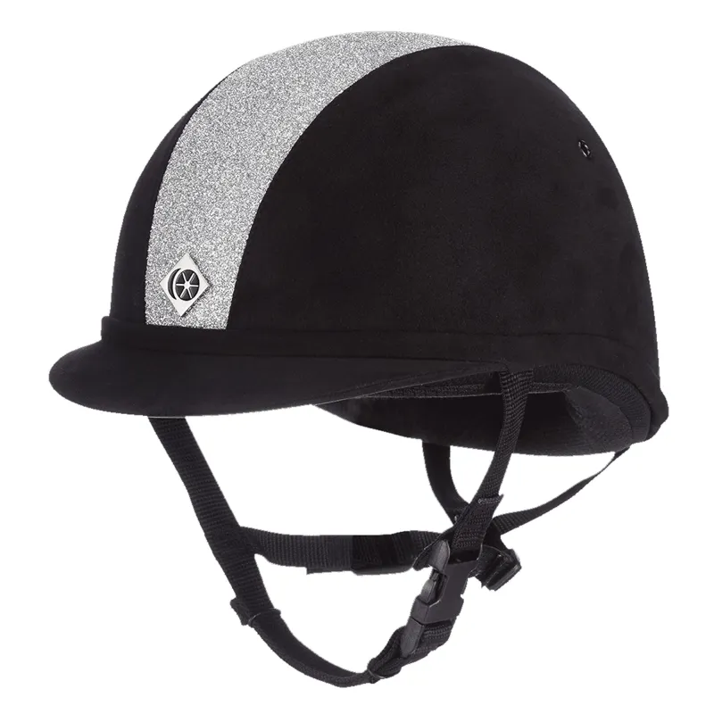 Charles Owen Sparkly YR8 Riding Hat - Black/Silver
