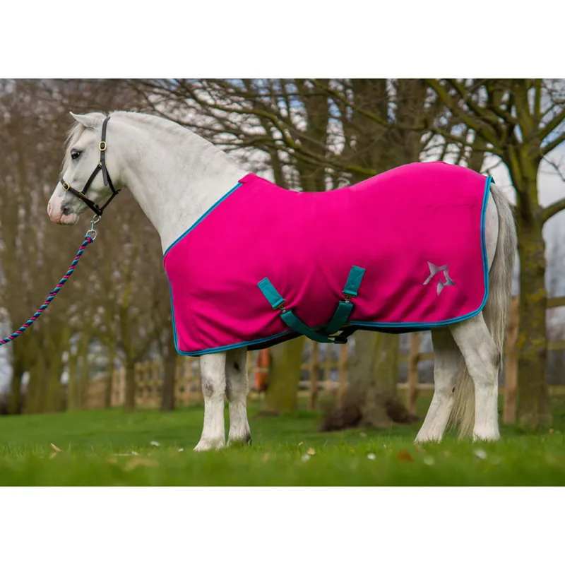 Hy Zeddy Fleece Pony Rug - Pink/Turquoise/Blue