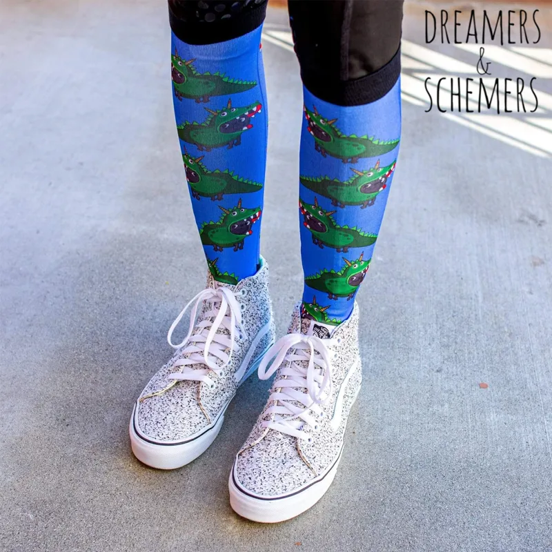 Dreamers and Schemers Socks - PUGosaur-1