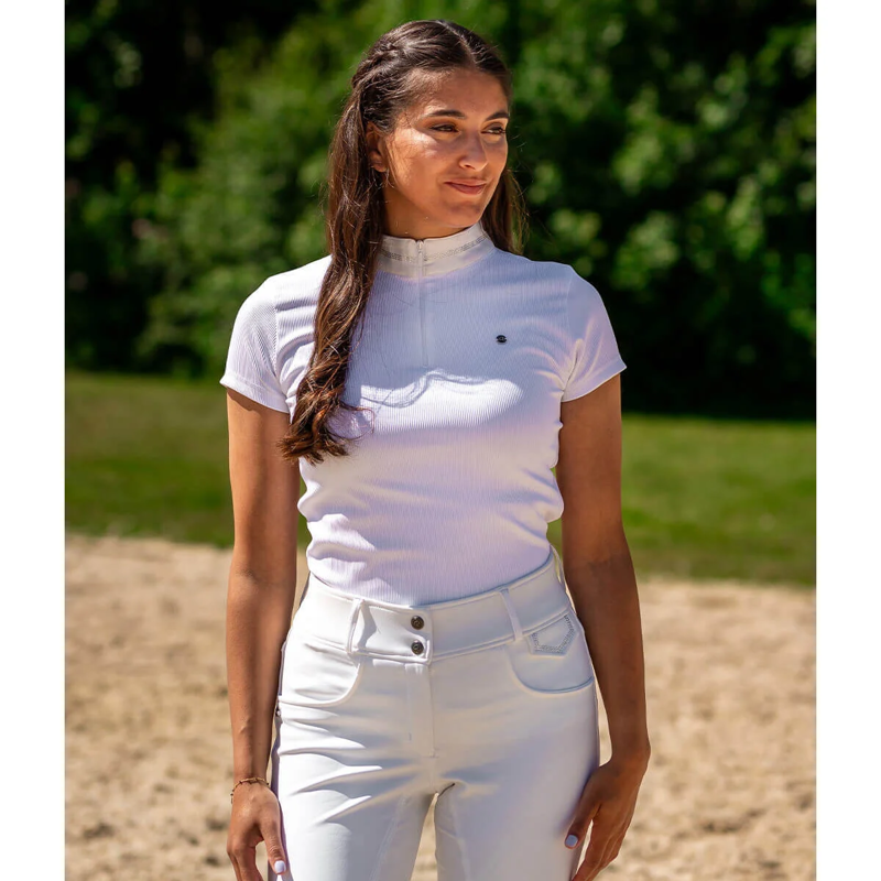 QHP Djune Ladies Competition Shirt - White-2