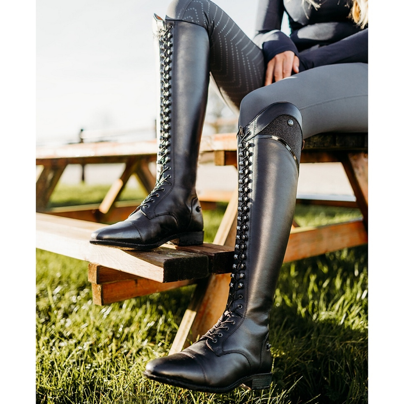 QHP Hailey Junior Long Riding Boots - Black-2