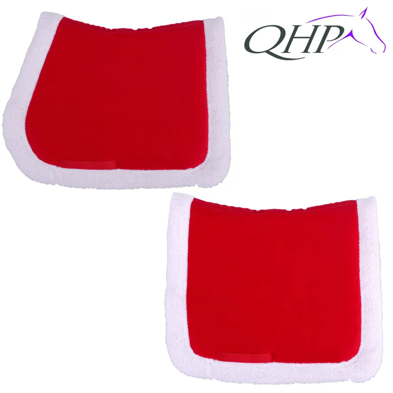 QHP Christmas Saddle Pad - Red
