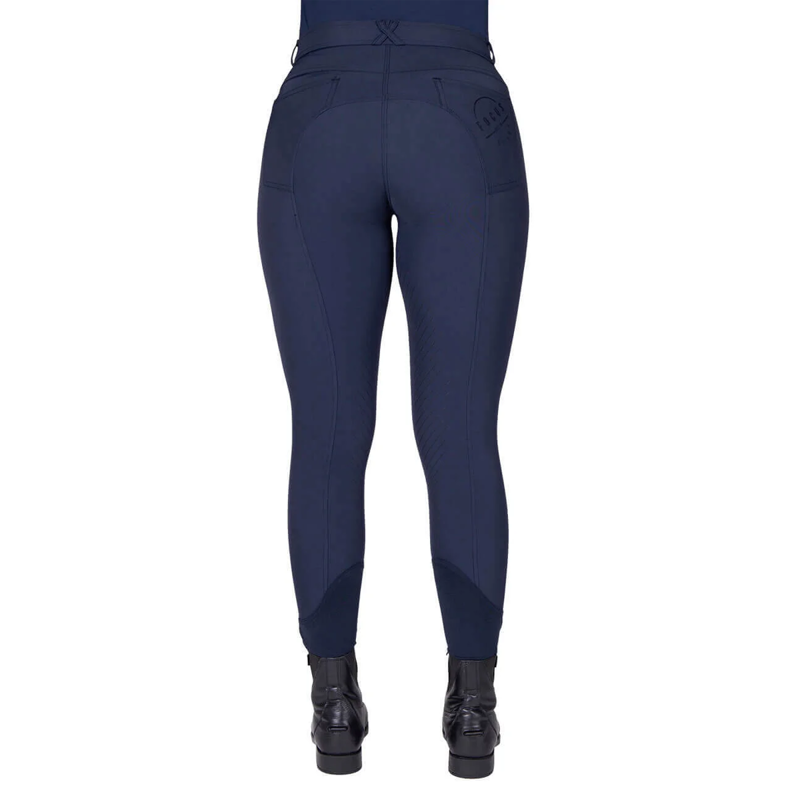 QHP Summer Focus Ladies Half Grip Breeches - Navy-1