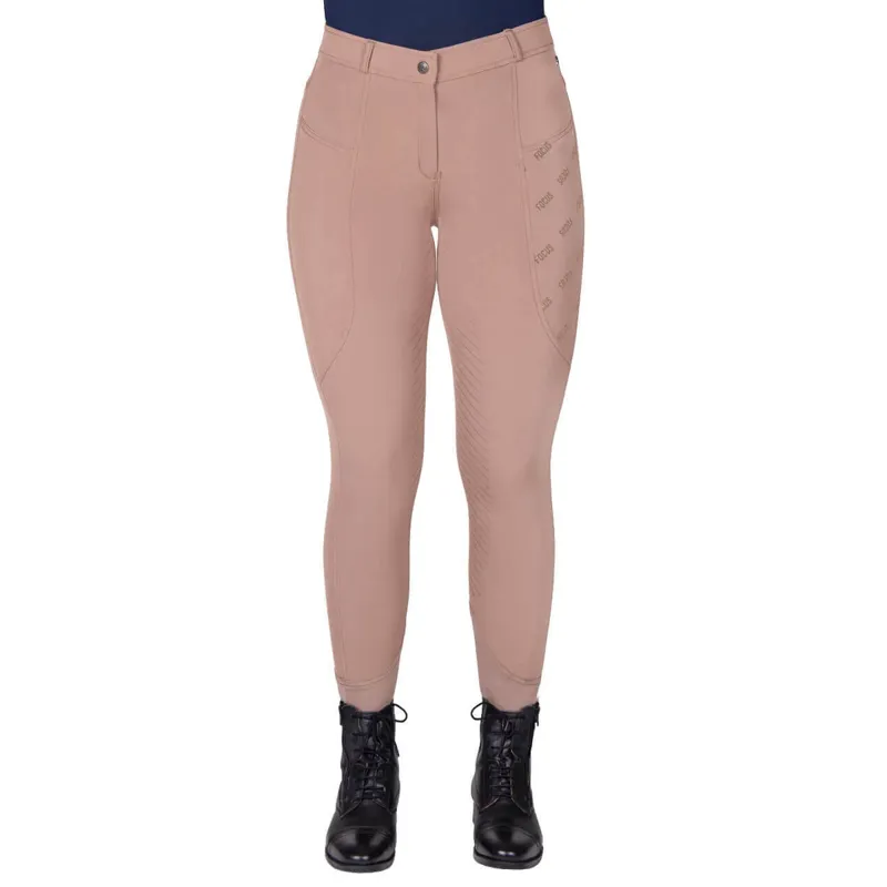 QHP Summer Focus Ladies Half Grip Breeches - Taupe